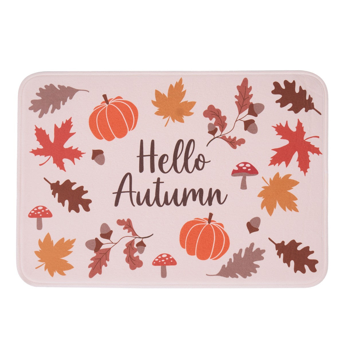 Washable Cosy Autumn Printed Mat - Natural 🇬🇧