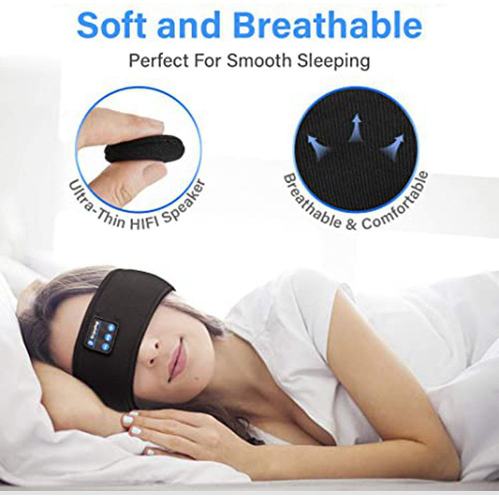 Wireless Bluetooth Headband Sleeping Eye Mask Headphones Headset Music Sports 🇬🇧