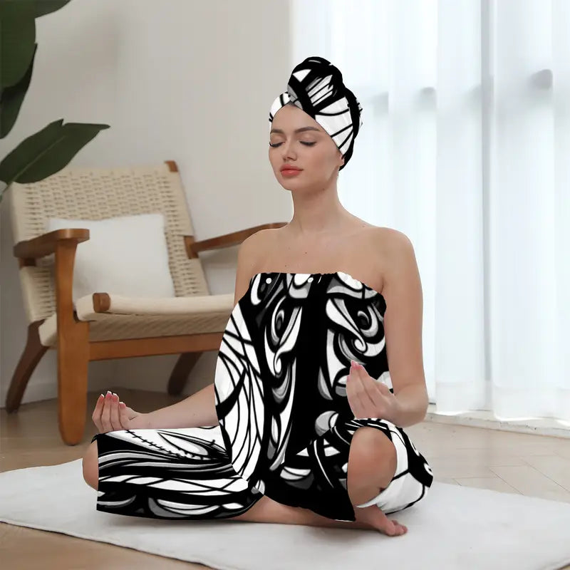 2 pcs Towel and Hair wrap Jack Skellington style design 🇨🇳