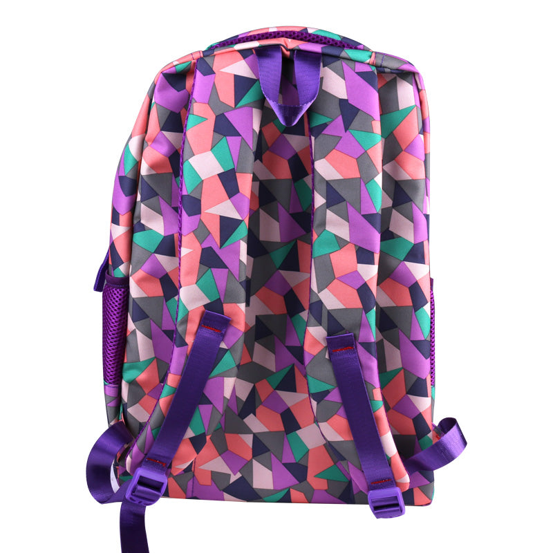 Geometric Pattern Backpack for kids - Purple 🇬🇧