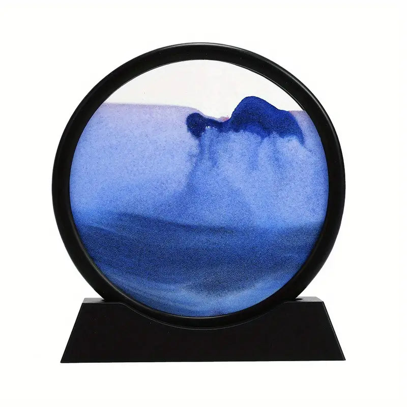 3D Dynamic Moving Sand Painting round glass stand 🇨🇳