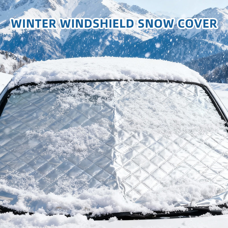 Car Windshield Snow Cover Winter Windscreen Covers Windproof Frost and Ice Removal for SUV Truck Sedan Van 65" x 49.6" 🇬🇧