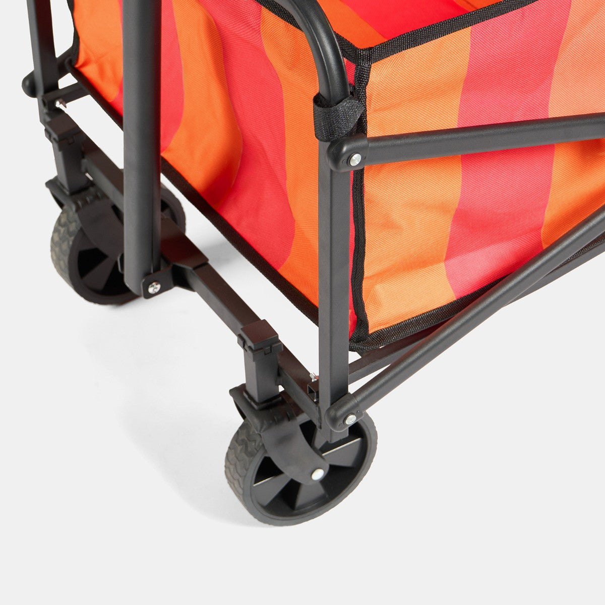 Stripe Print Foldable Camping Trolley - Orange/Pink 🇬🇧