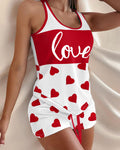 Love Heart Drawstring Pajamas Set 🇺🇸