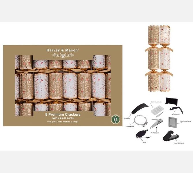 8 Premium Gold Foliage Crackers (12.5 inch) 🇬🇧