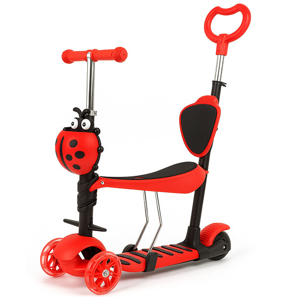 5in 1 Kids Adjustable Height Ladybug Scooter 🇬🇧