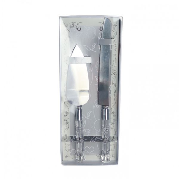 Cake Knife Set With Crystal Effect Handle 🇬🇧