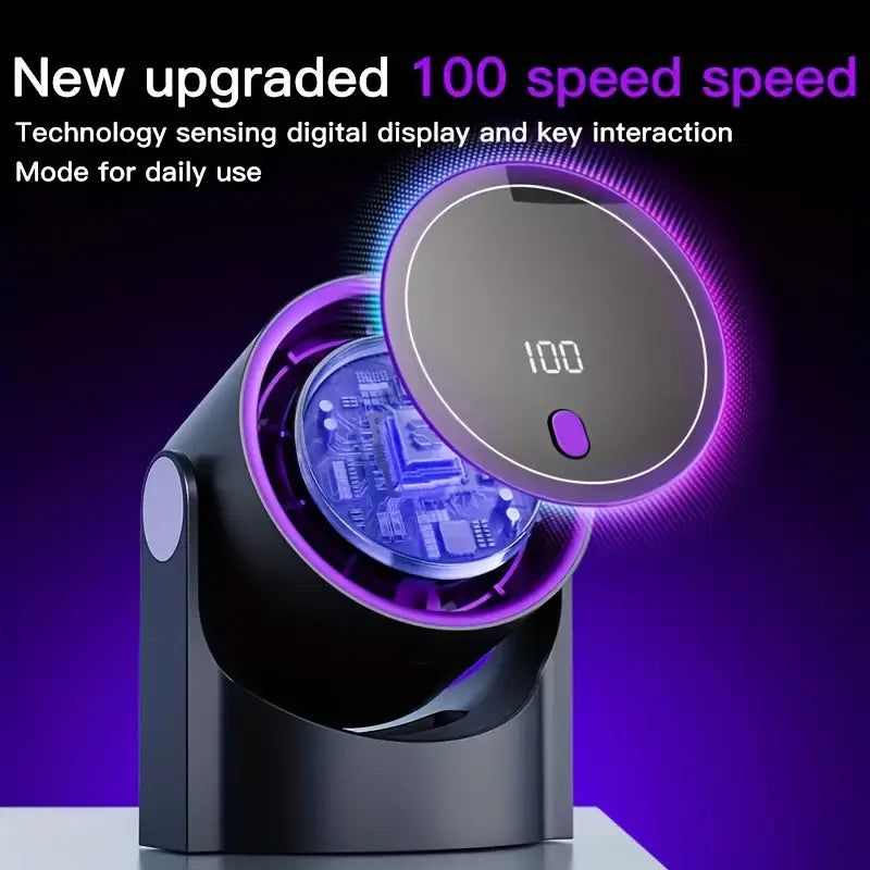 100 speed adjustable high speed turbine fan digital display rechargeable USB Fan - wall mountable 🇨🇳
