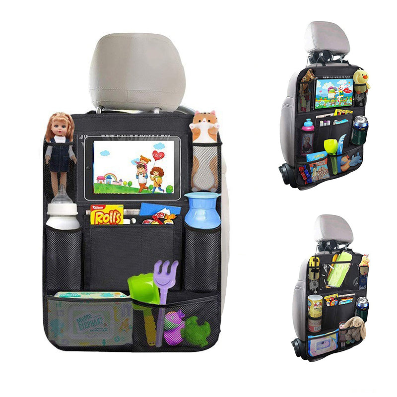 2 pcs Car Back Seat Organiser Tablet Holder Storage Kick Mats Kids Toys Pockets 🇬🇧