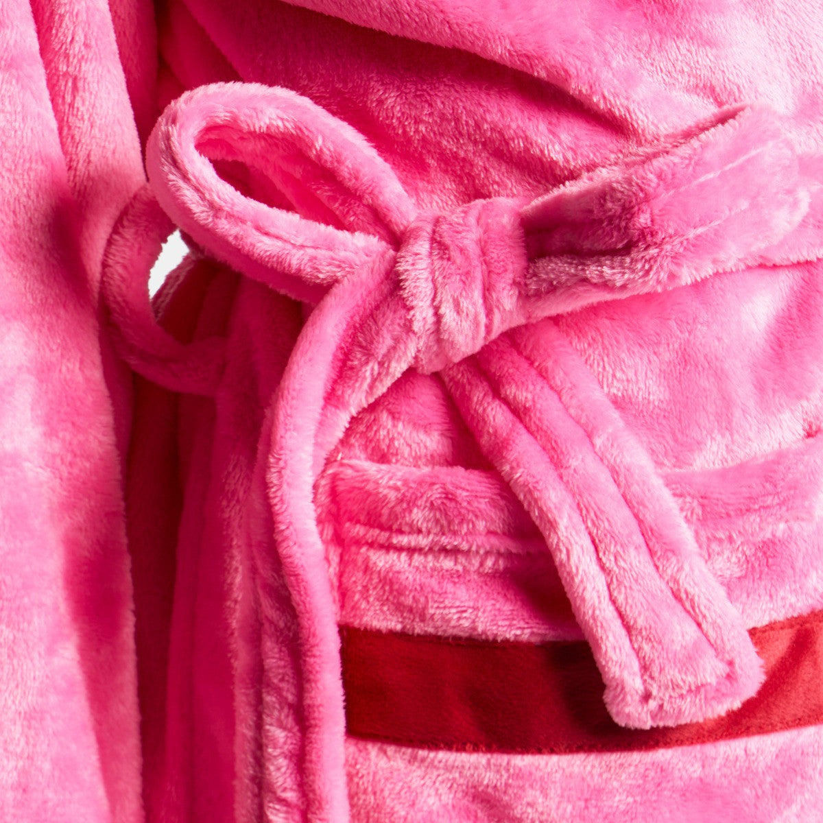 Flannel Fleece Piped Edge Dressing Gown, Adults - Pink/Red 🇬🇧