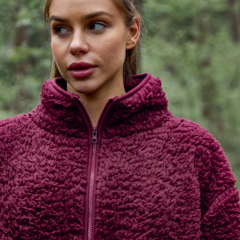Teddy Full Zip Fleece - Maroon 🇬🇧