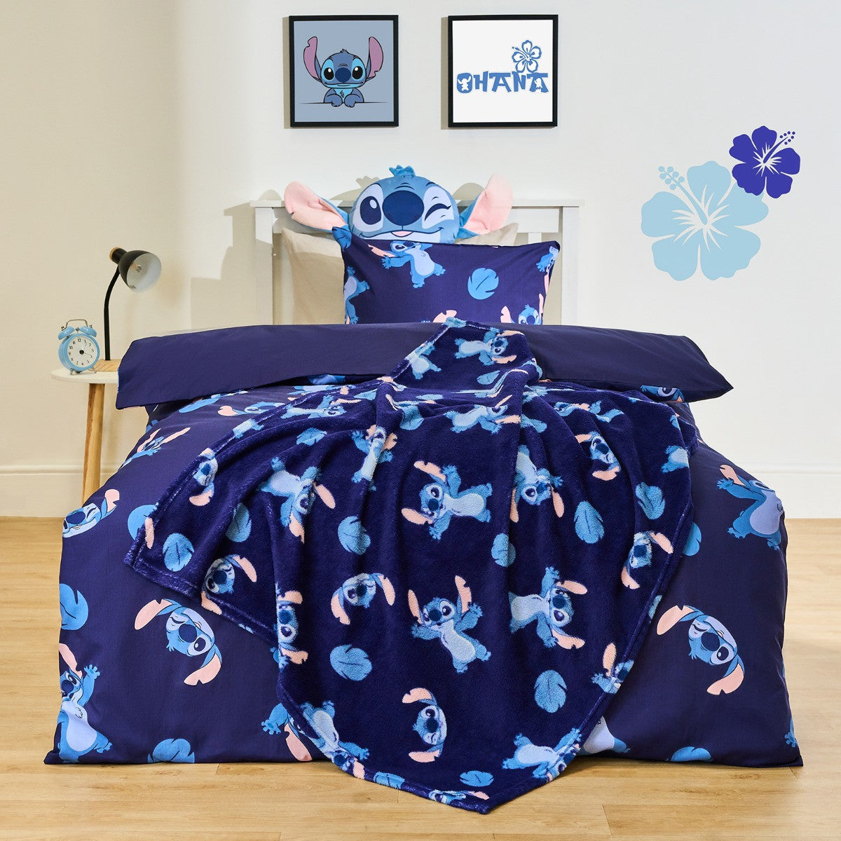 Stitch Printed Duvet Cover Set, Blue - Single 🇬🇧