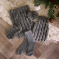 Ribbed Hot Water Bottle Gift Set - Grey 🇬🇧