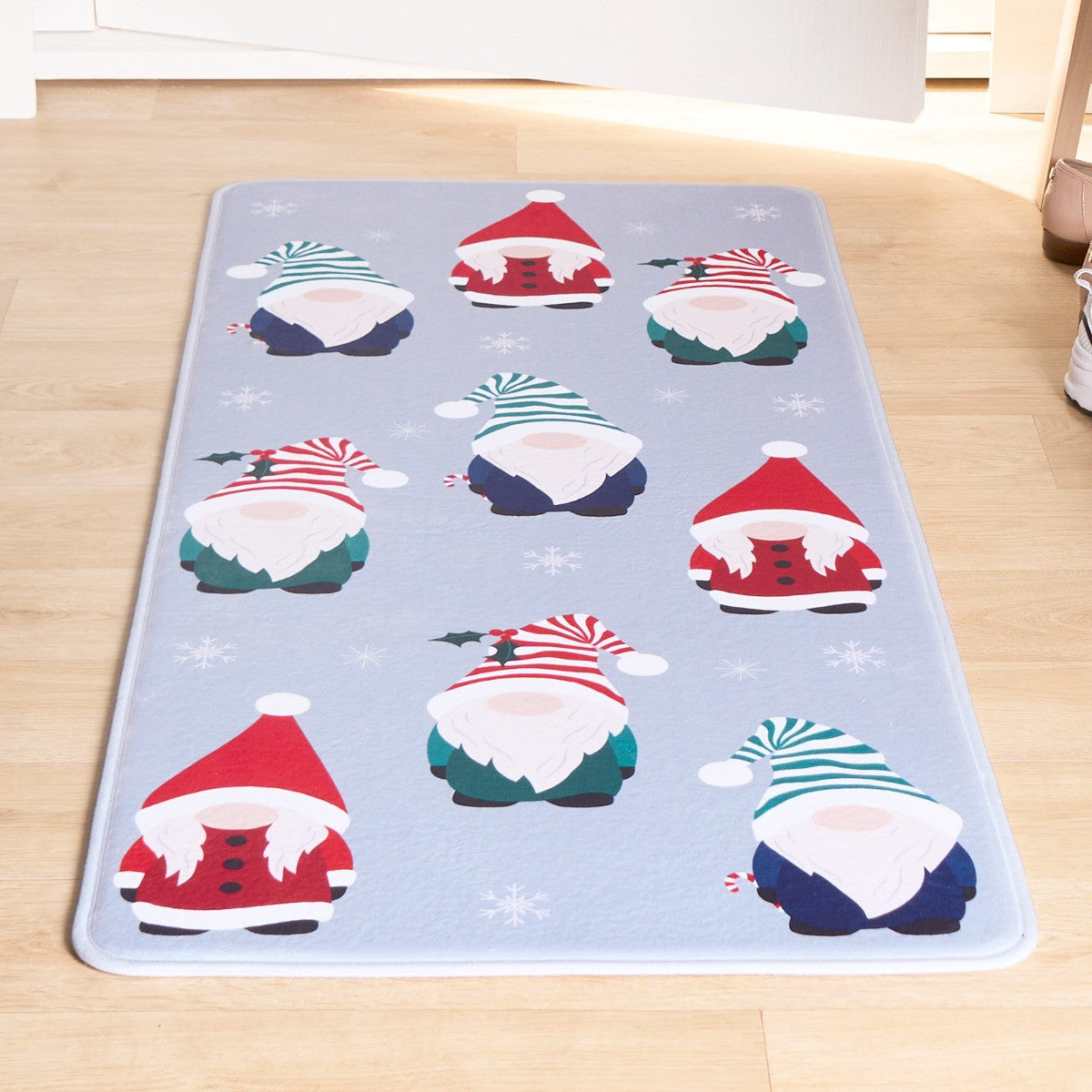 Washable Christmas Gonk Printed Runner - Grey 🇬🇧