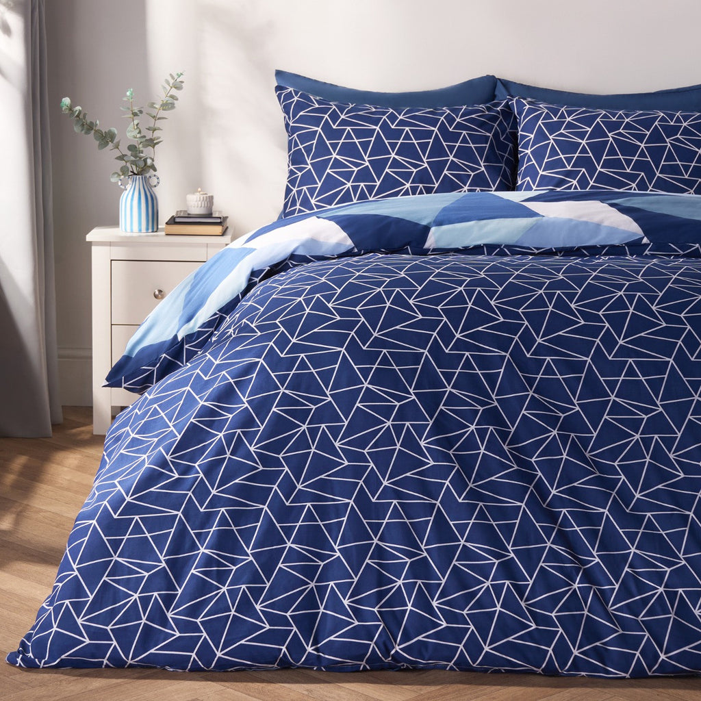 Shapes Duvet Cover Set - Navy 🇬🇧
