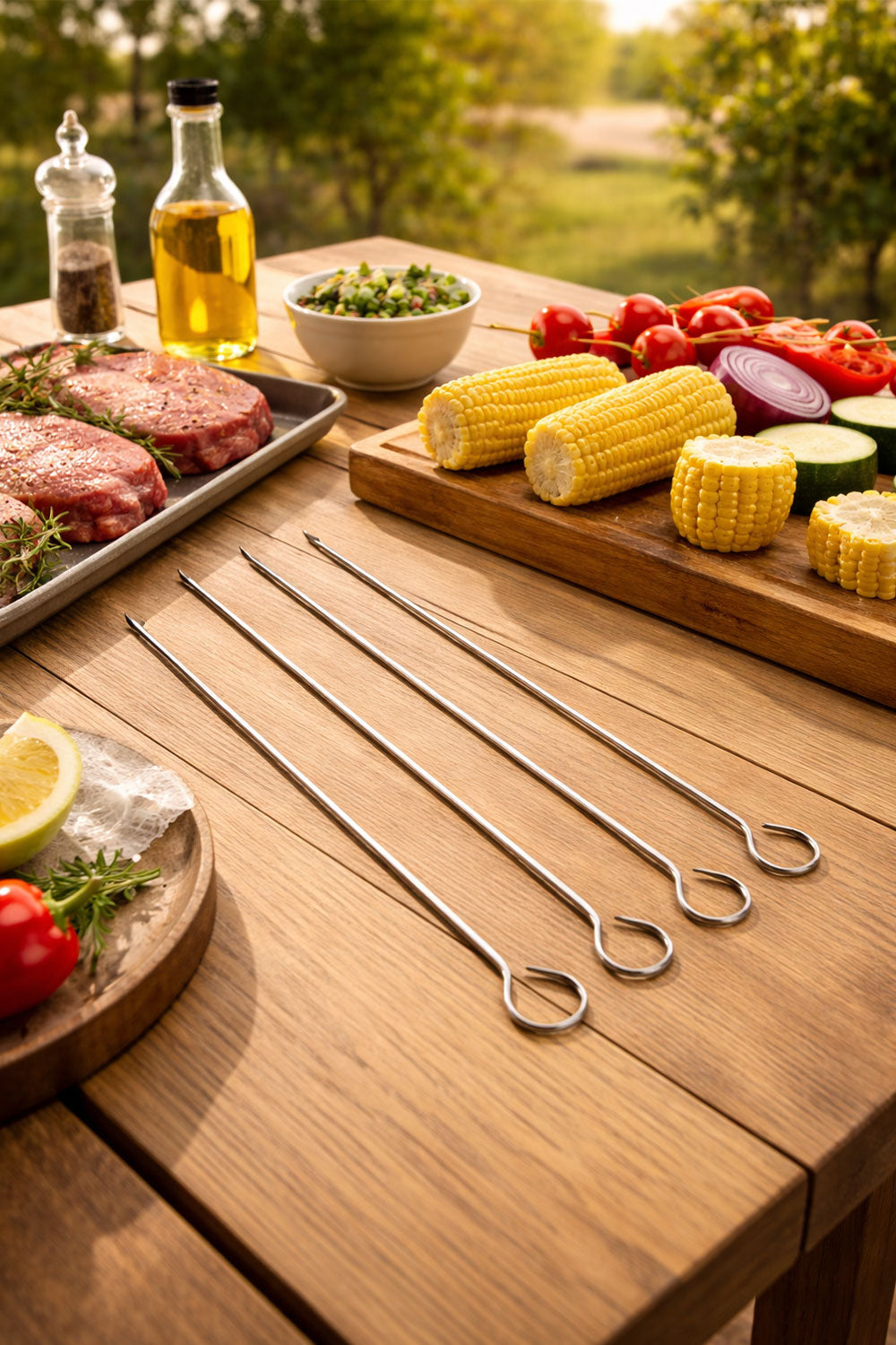Stainless Steel BBQ Tool Set with Case – Grill Utensils Kit, Tongs, Spatula & Skewers 🇬🇧