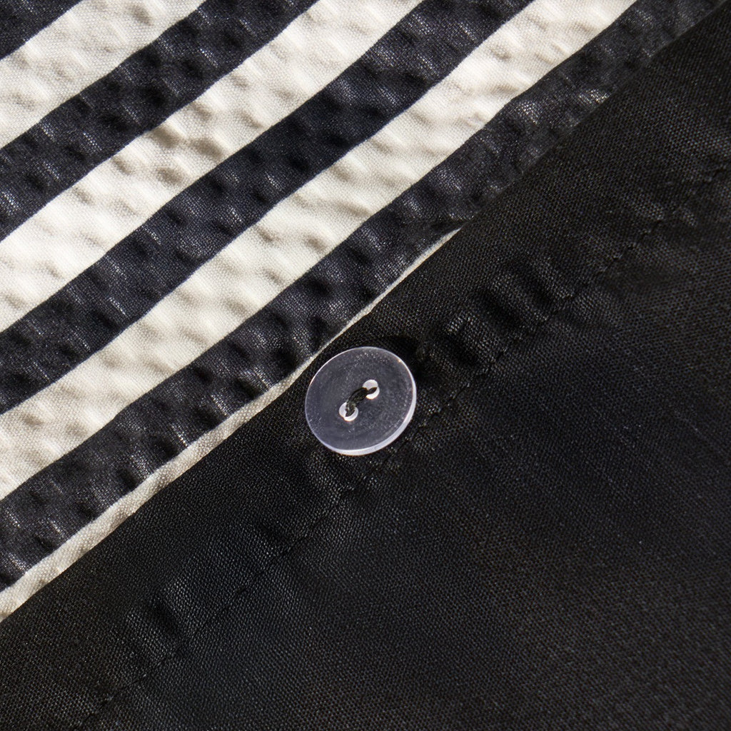 Waffle Stripe Luxury Duvet Cover Set - Black/Off White 🇬🇧