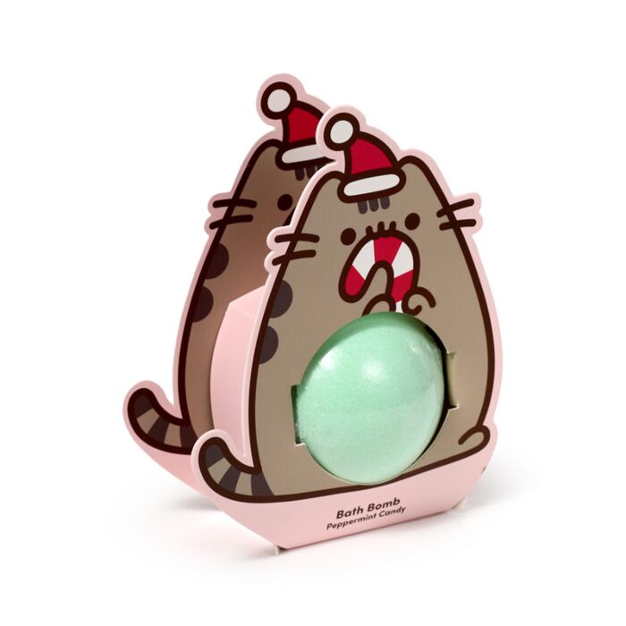 Handmade Bath Bomb in Shaped Gift Box - Christmas Pusheen the Cat 🇬🇧