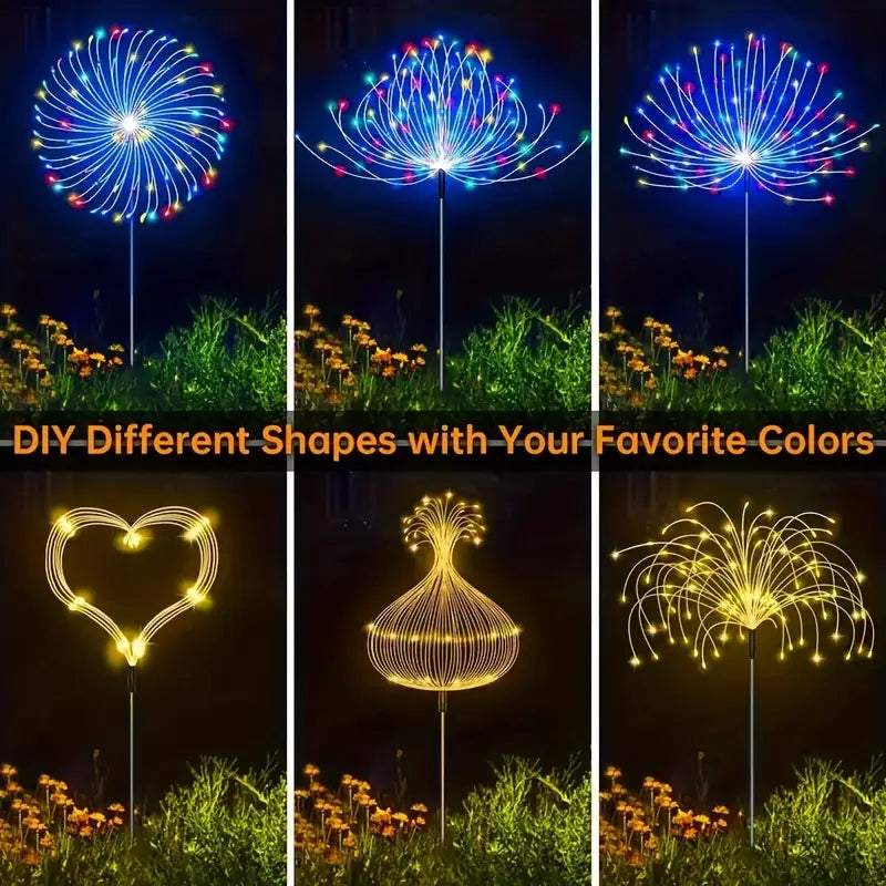 4 pack LED solar fireworks lights for outdoors/garden 🇨🇳