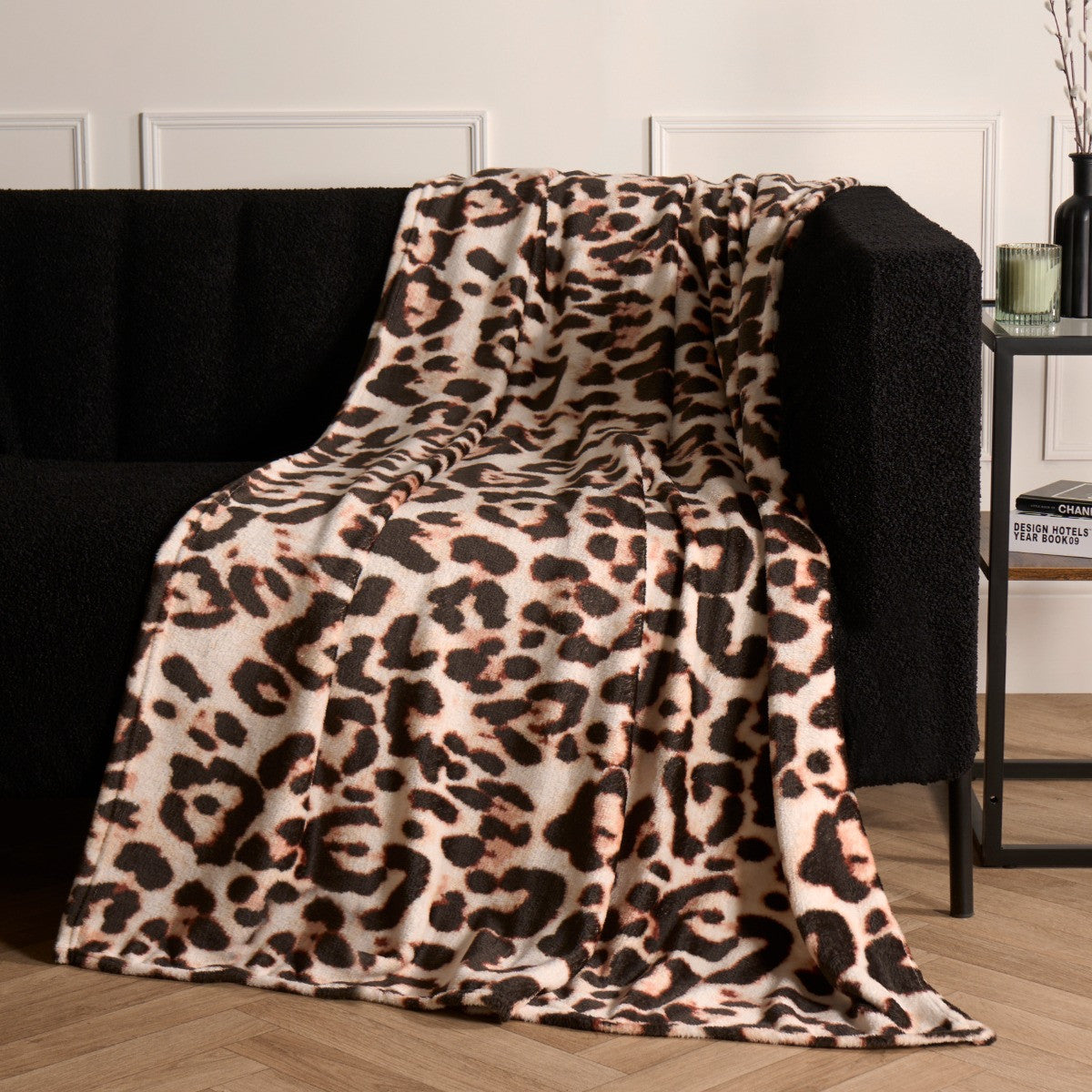 Ultra Soft Leopard Print Throw - Natural 🇬🇧