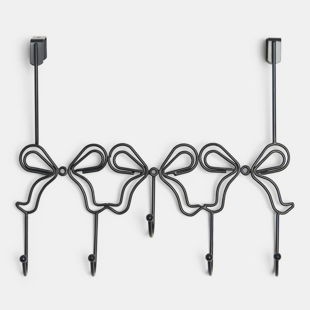 Bow Metal Over Door Hook - Black 🇬🇧