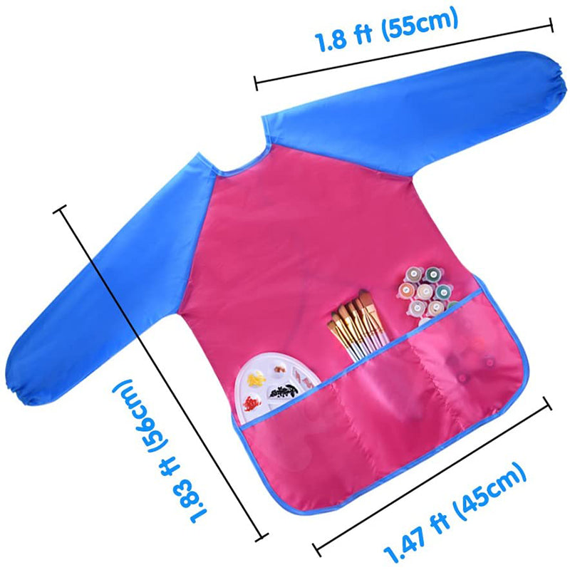 Waterproof Art Aprons Small Painter Long Sleeve Art Smock with 3 Roomy Pockets 🇬🇧