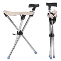 Folding Portable Walking Stick Seat Adjustable Aluminium Cane Chair Stool🇬🇧