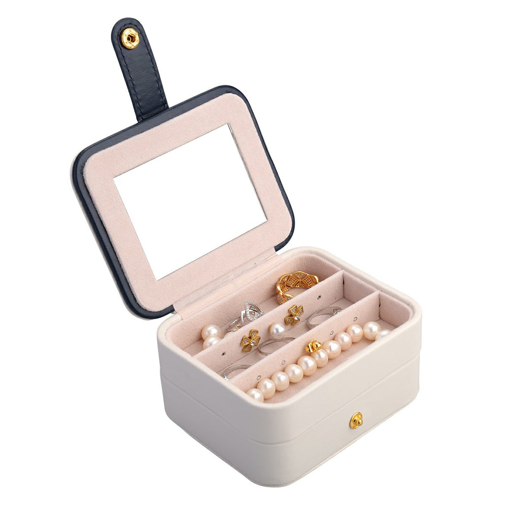 Creative Small Jewelry Box Multilayer Portable Travel Jewelry Box Leather Earrings Storage Box 🇬🇧