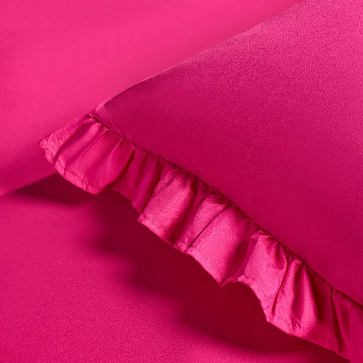 Frill Edge Duvet Cover Set - Hot Pink 🇬🇧