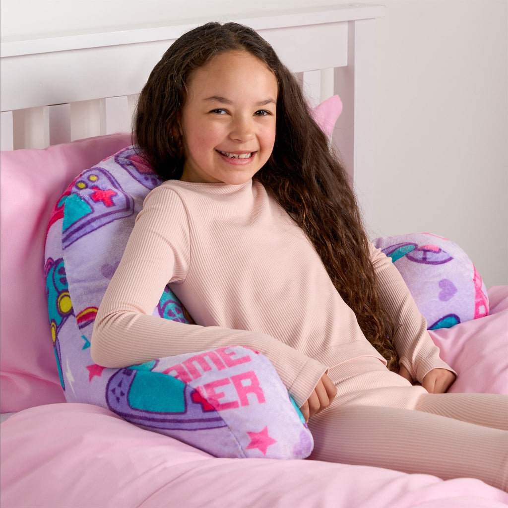 Kids Gaming Fleece Cuddle Cushion - Lilac 🇬🇧