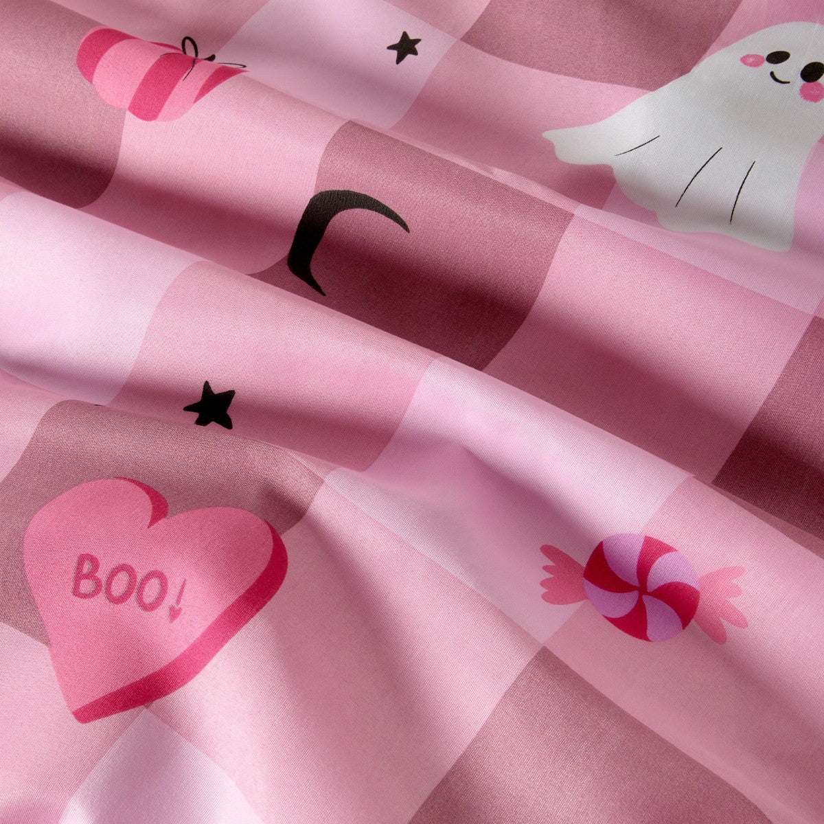 Halloween Gingham Reversible Duvet Cover Set - Pink 🇬🇧