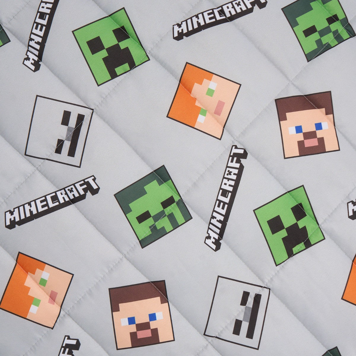 Kids Minecraft Heads Weighted Blanket, Grey - 3kg 🇬🇧