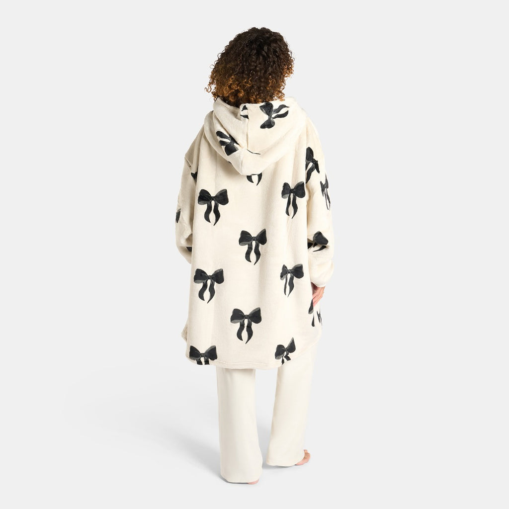 Adults Bow Print Hoodie Blanket 🇬🇧