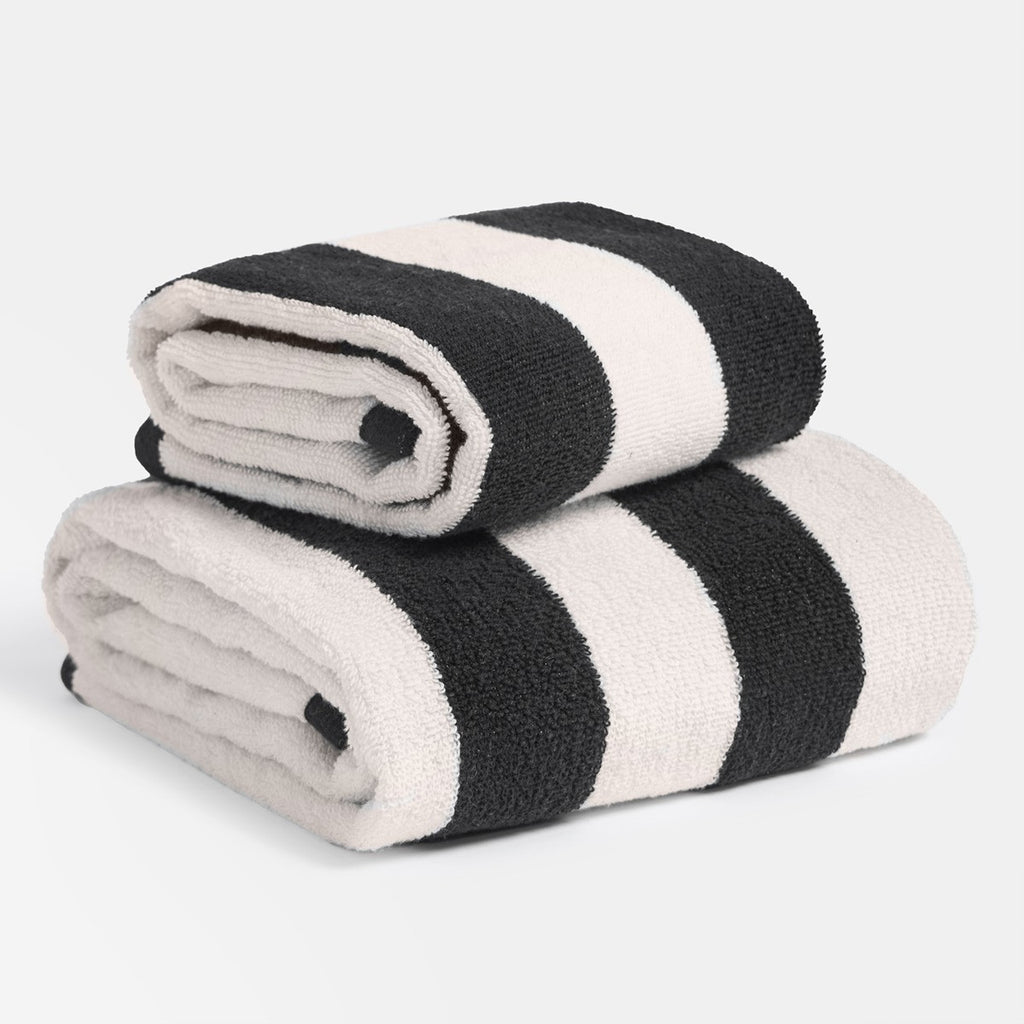 100% Cotton Jacquard Striped Towel - Monochrome 🇬🇧