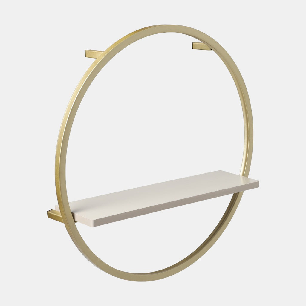 Circle Towel Holder With Shelf - Gold/Stone 🇬🇧