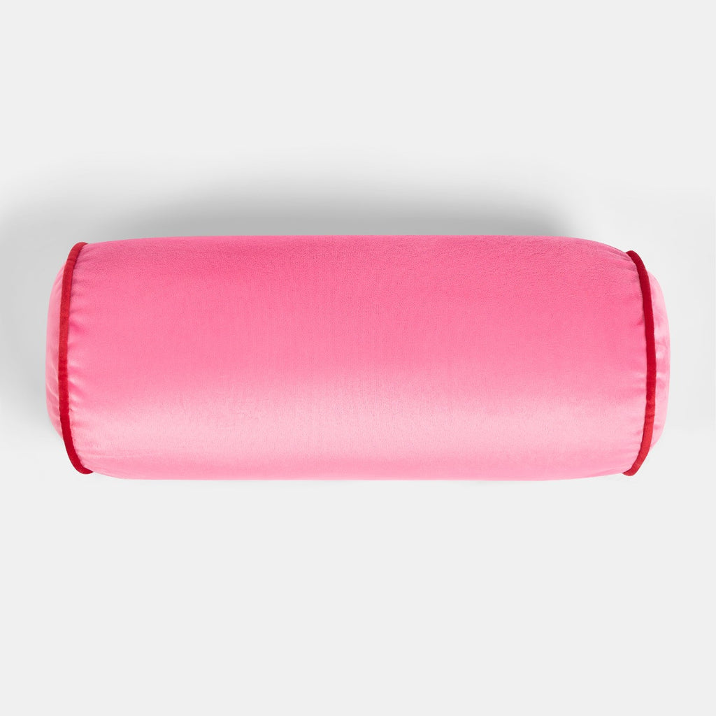Matte Velvet Bolster Cushion - Pink/Red 🇬🇧