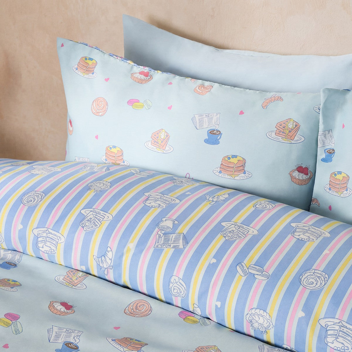 Patisserie Print Reversible Duvet Cover Set - Blue 🇬🇧