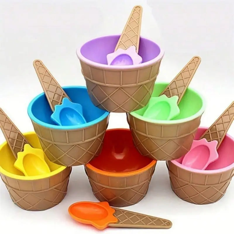 6 pcs colourful ice cream bowl sets 🇨🇳