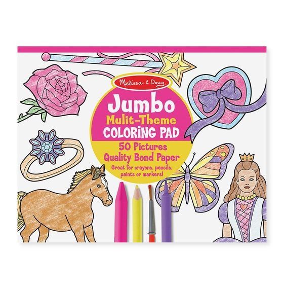 Pink Jumbo Colouring Pad by Melissa and Doug 🇬🇧