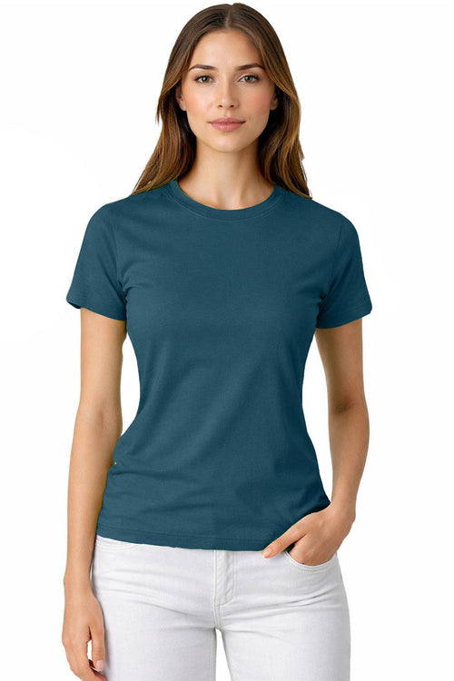 7 Pack Women's Plain Poly-cotton T-Shirts 🇬🇧