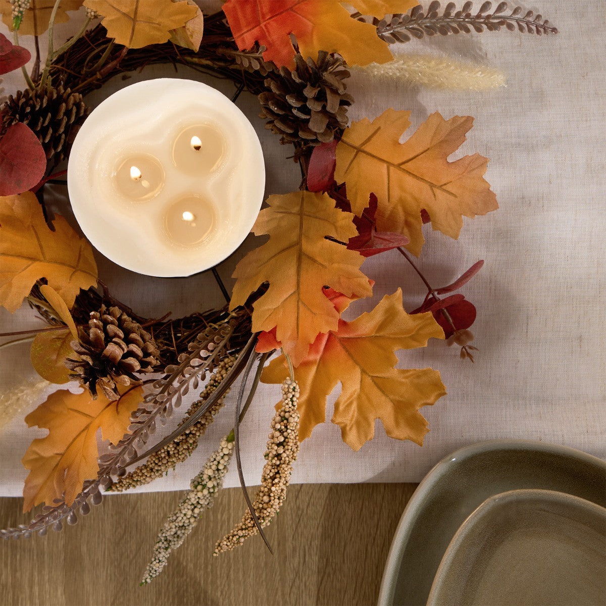 Autumn Harvest Candle Holder - Brown 🇬🇧