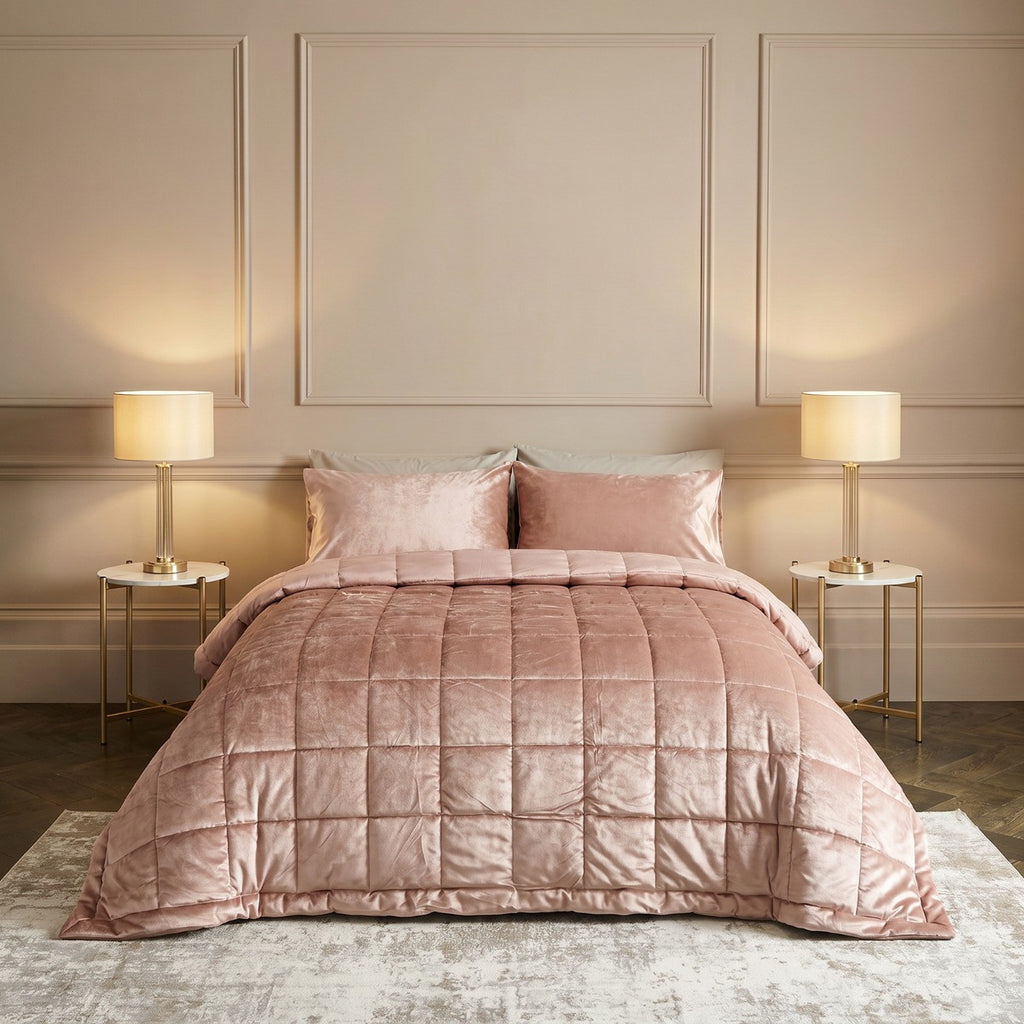Lustre Velvet Coverless 7.5 Tog Duvet Set - Natural 🇬🇧