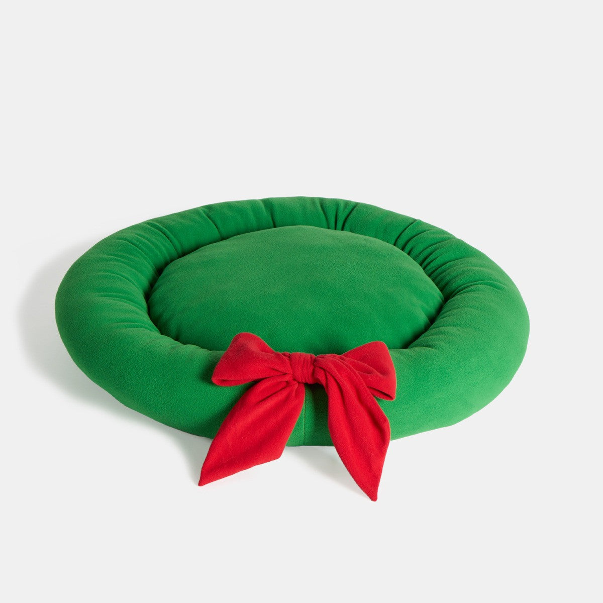 Christmas Bow Wreath Pet Bed - Green 🇬🇧