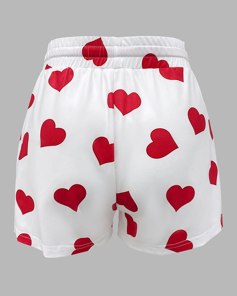 Love Heart Drawstring Pajamas Set 🇺🇸
