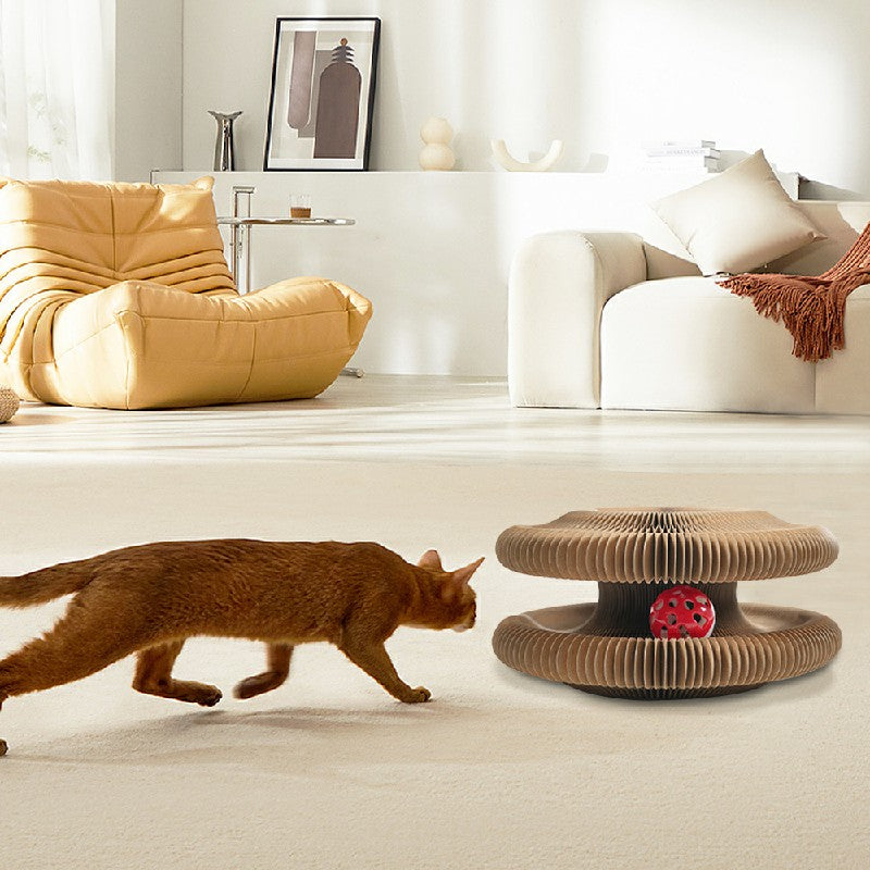 Organ Cat Scratching Board Foldable Accordion Cat Toy with Toy Bell for Cat Grinding Claw 🇬🇧