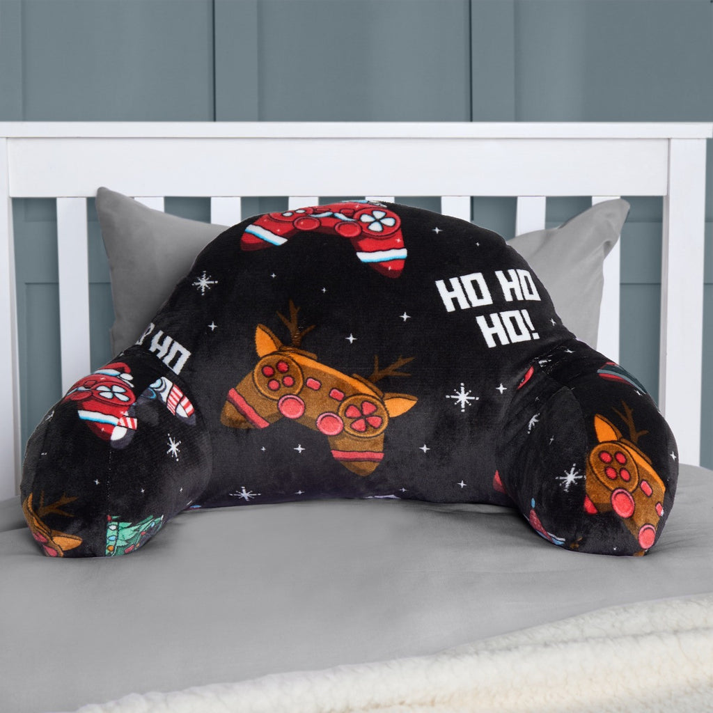 Kids Christmas Gaming Fleece Cuddle Cushion - Black 🇬🇧