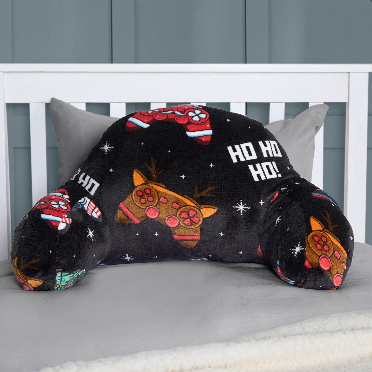 Kids Christmas Gaming Fleece Cuddle Cushion - Black 🇬🇧