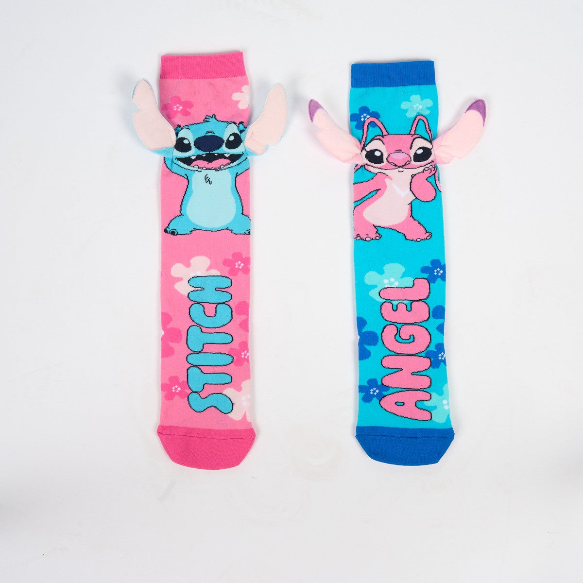 Kids Novelty Stitch Over the Knee Socks - Blue/Pink 🇬🇧