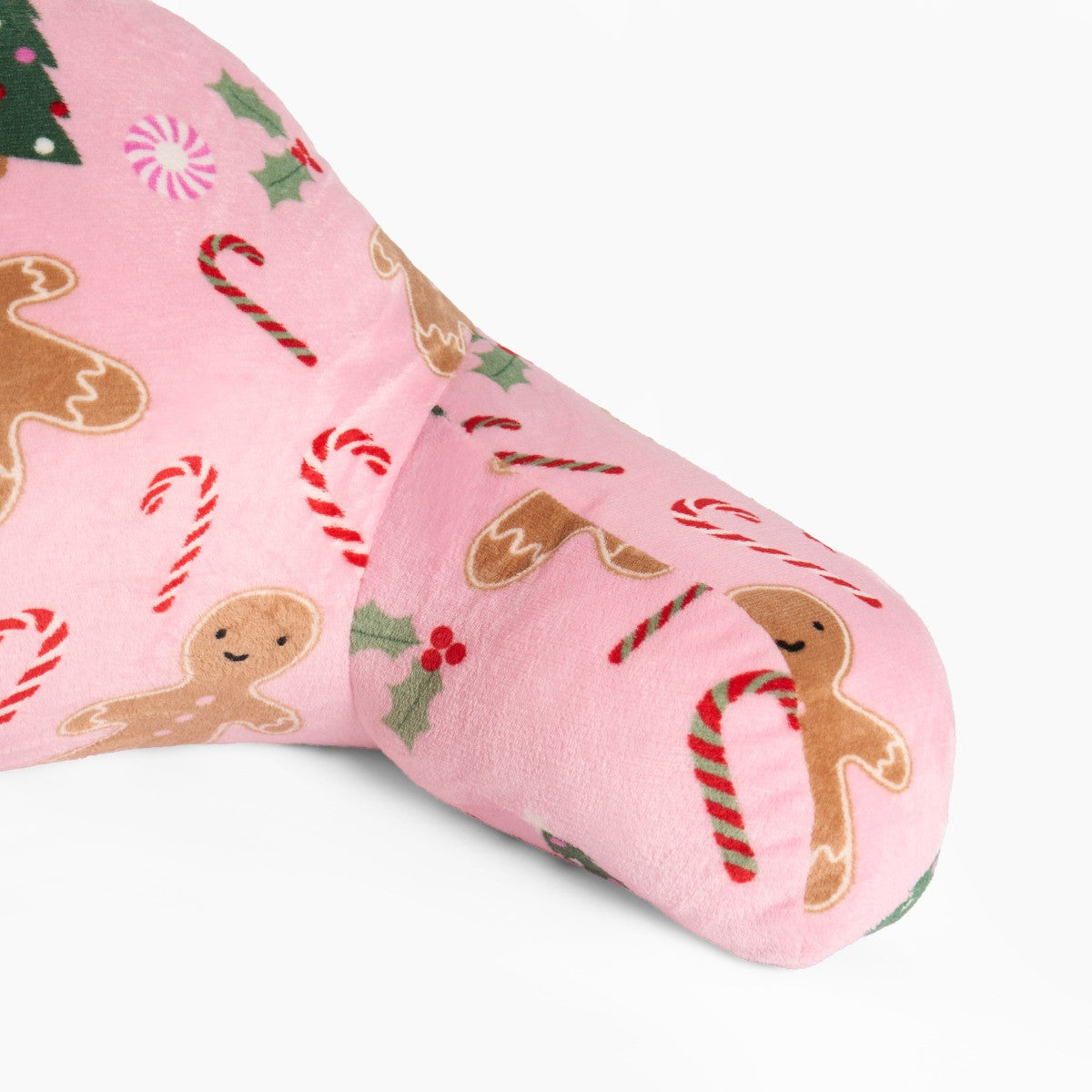 Kids Gingerbread Man Fleece Cuddle Cushion - Pink 🇬🇧