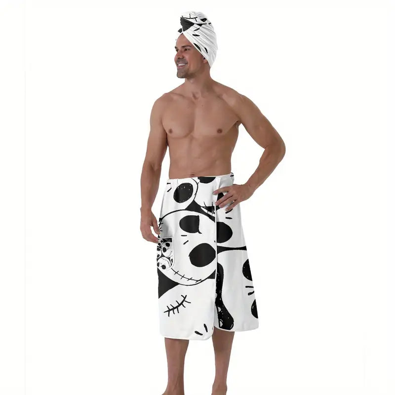 Open 2pcs Nightmare Before Christmas Men's absorbent quick drying towel set 🇨🇳